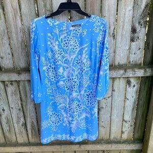 FREE w/purchase Pithecanthropus Bali Indonesia floral cotton boutique dress XL